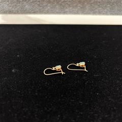 10K Opal Tear Drop Dangle Earrings Yellow Gold 0.56g Length 16.3mm Width 4.22mm